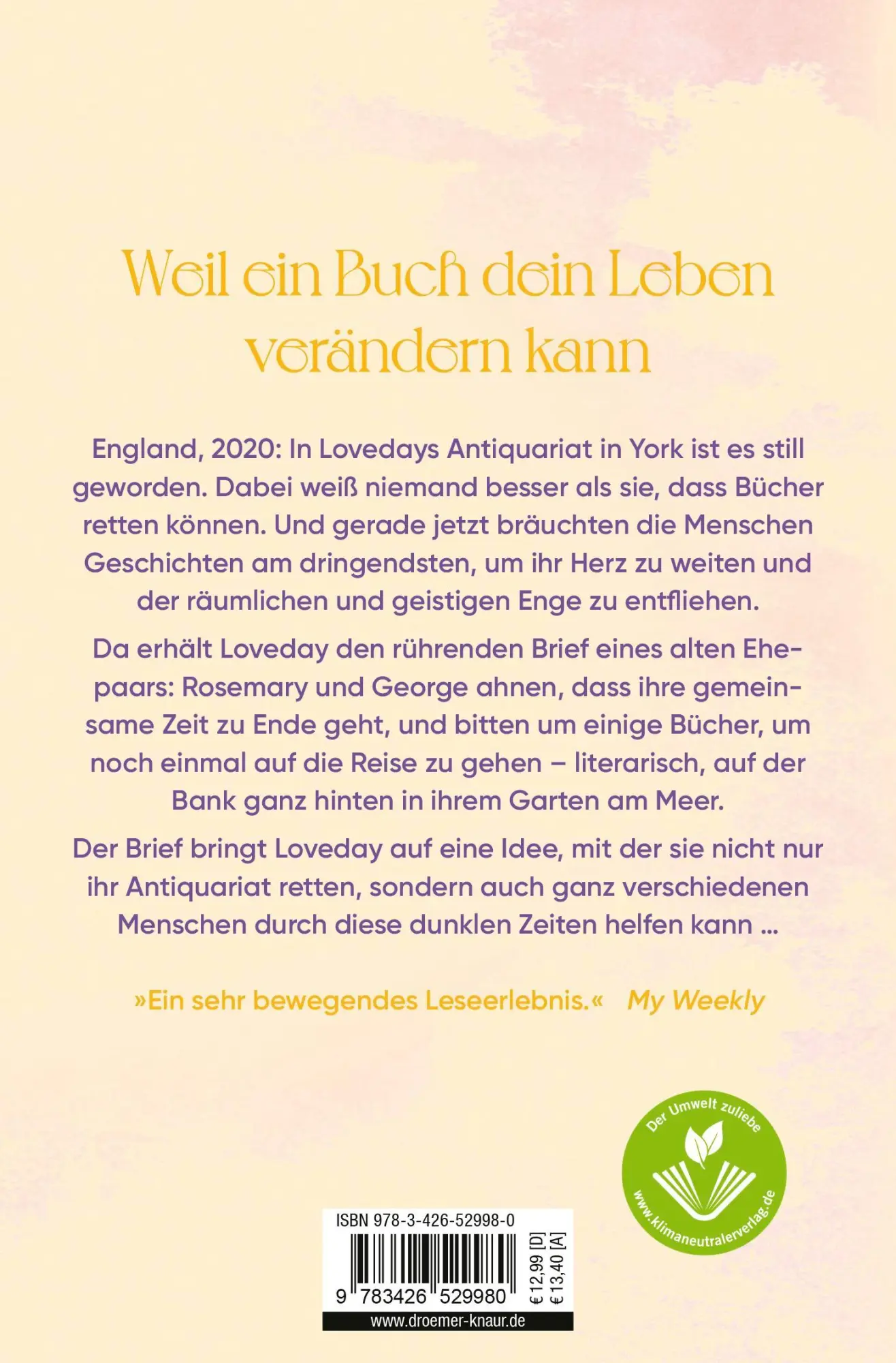 Rückseite: 9783426529980 | Hoffnung auf Papier | Roman | Stephanie Butland | Taschenbuch | 400 S.