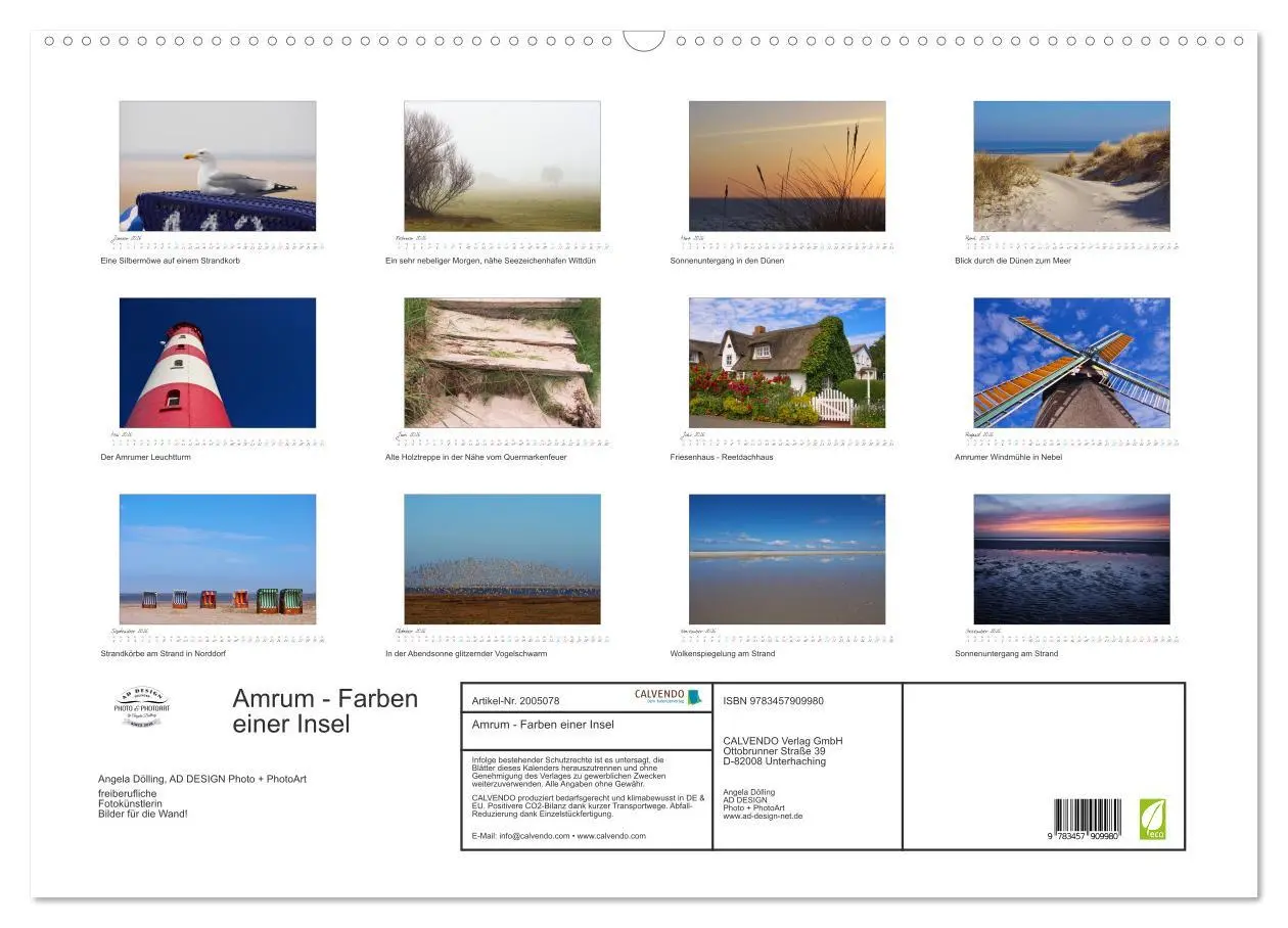 Bild: 9783457909980 | Amrum - Farben einer Insel (Wandkalender 2026 DIN A2 quer),...