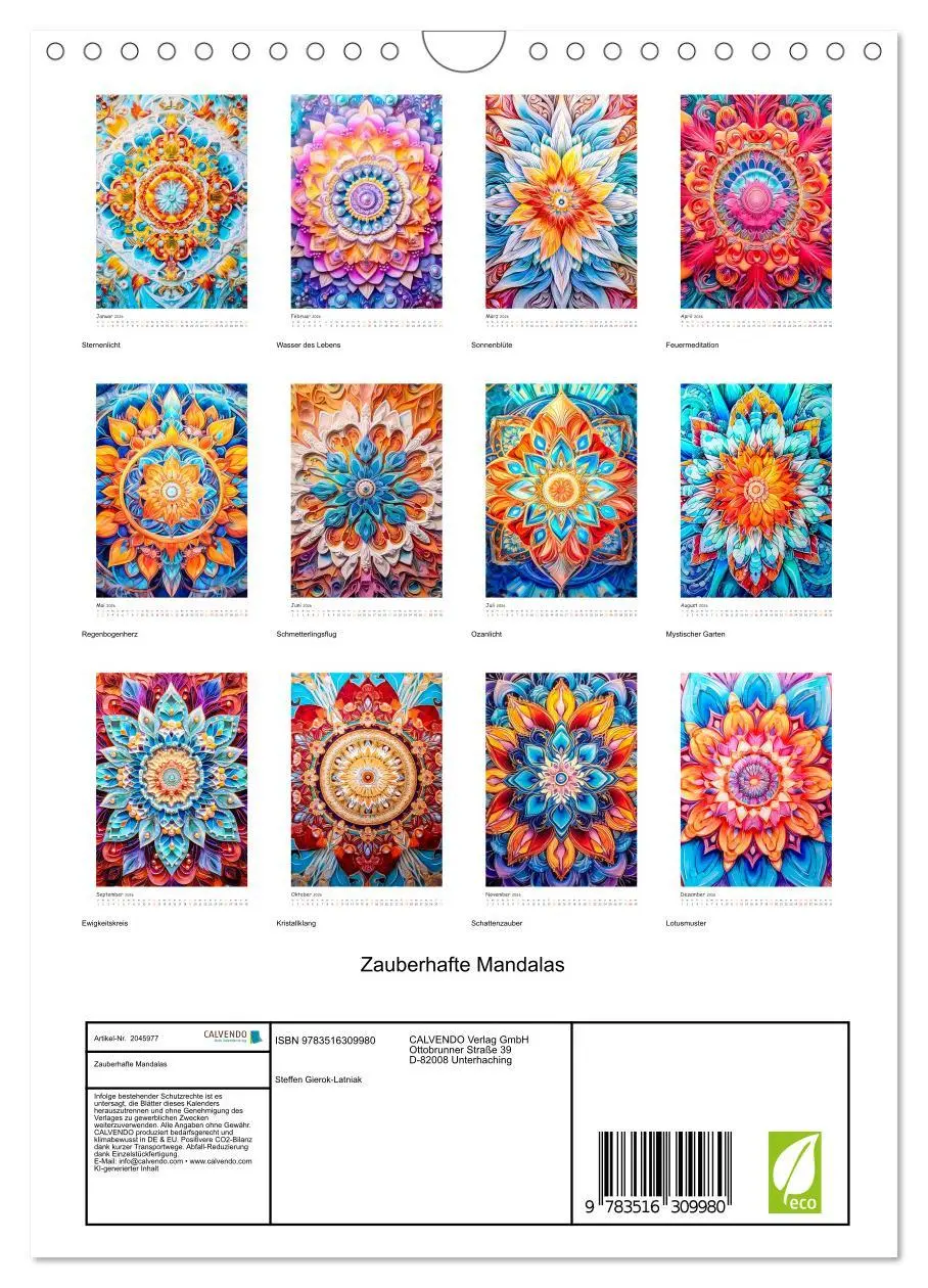 Bild: 9783516309980 | Zauberhafte Mandalas (Wandkalender 2026 DIN A4 hoch), CALVENDO...