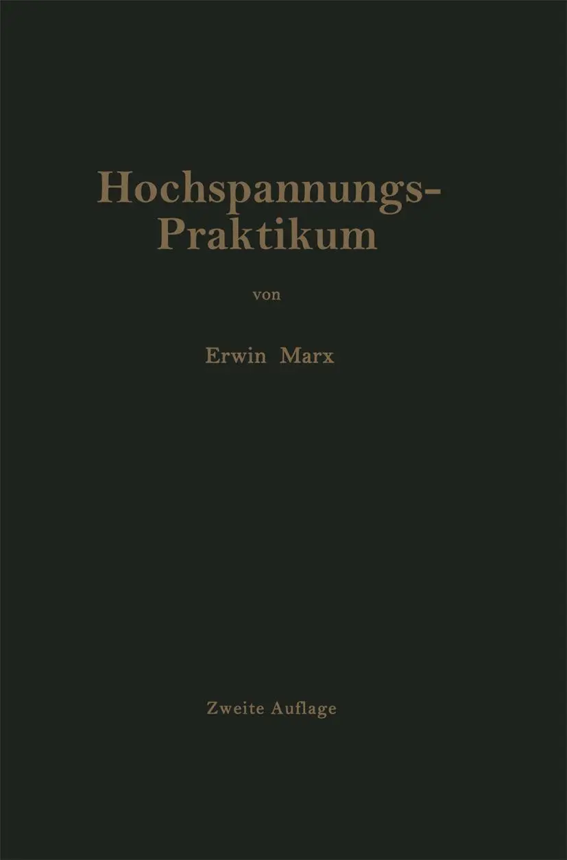 Cover: 9783662219980 | Hochspannungs-Praktikum | E. Marx | Taschenbuch | vii | Deutsch | 2013