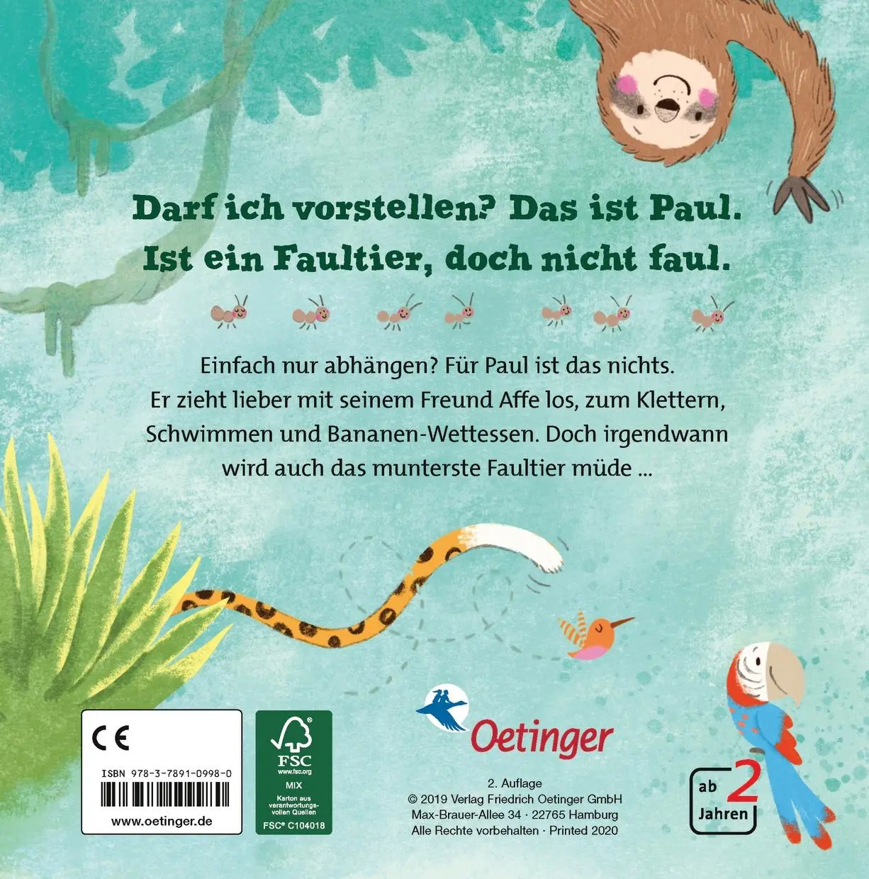 Rückseite: 9783789109980 | Paul, gar nicht faul | Susanne Weber | Buch | 16 S. | Deutsch | 2019