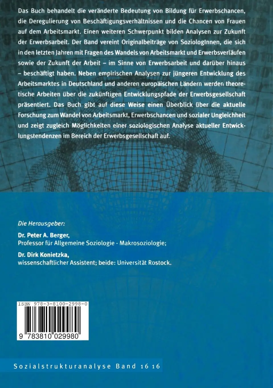 Rückseite: 9783810029980 | Die Erwerbsgesellschaft | Neue Ungleichheiten und Unsicherheiten
