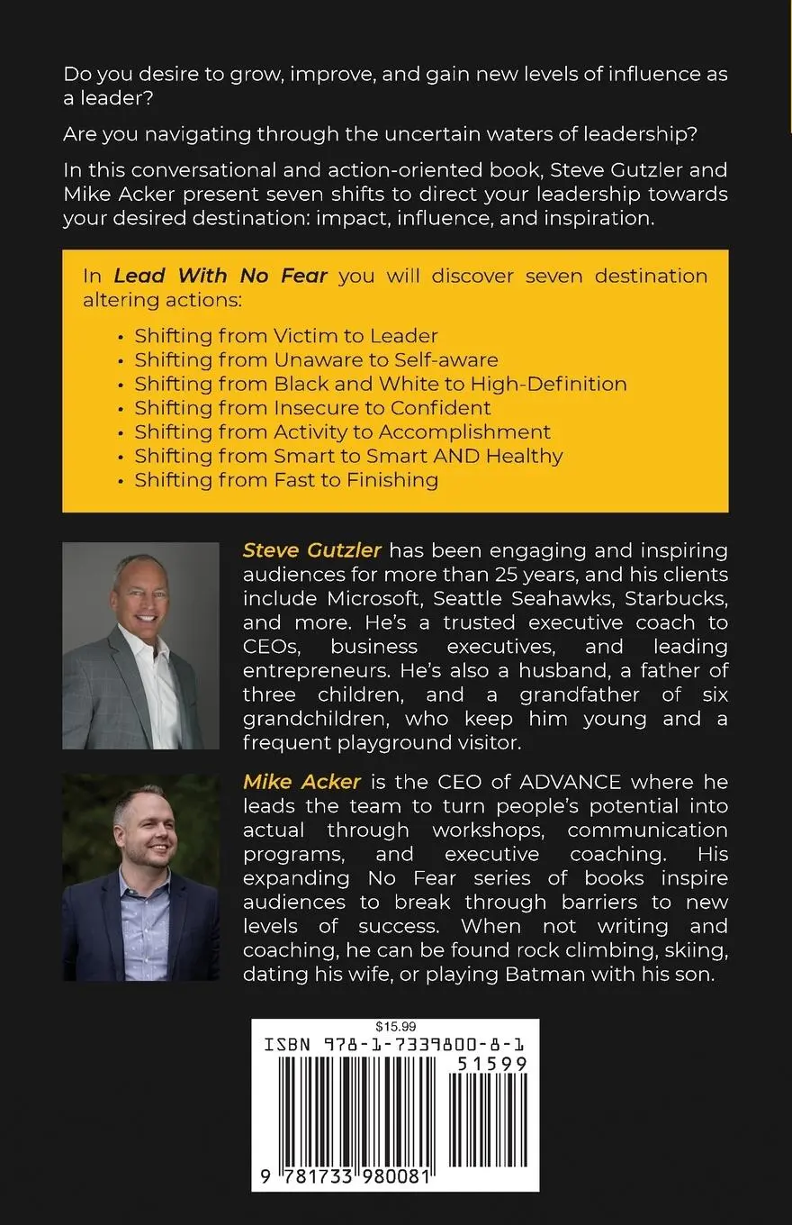 Rückseite: 9781733980081 | Lead With No Fear | Mike Acker (u. a.) | Taschenbuch | No Fear | 2020