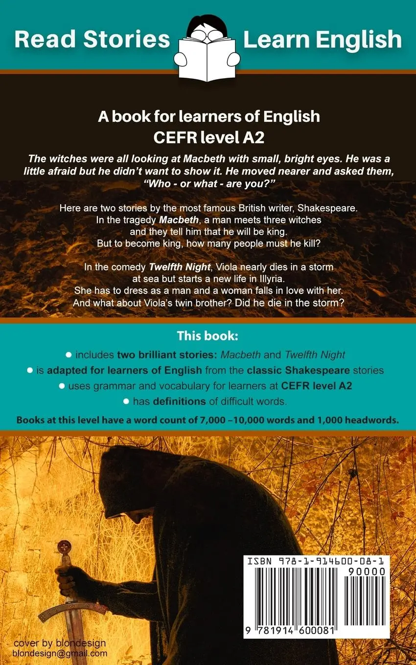 Rückseite: 9781914600081 | Stories from Shakespeare | CEFR level A2 (ELT Graded Reader) | Kovacs
