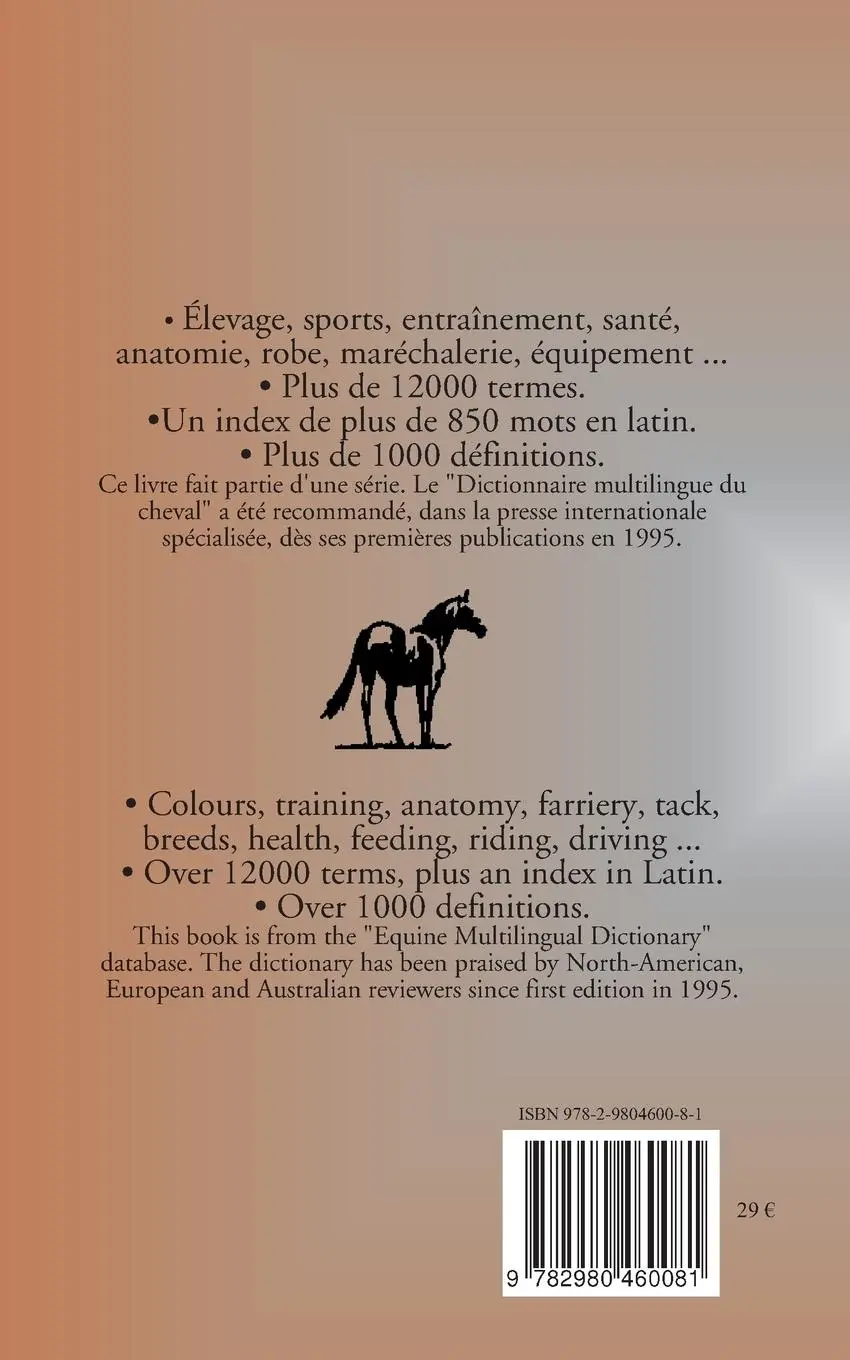 Rückseite: 9782980460081 | Dictionnaire anglais-français du cheval / Equine French-English...