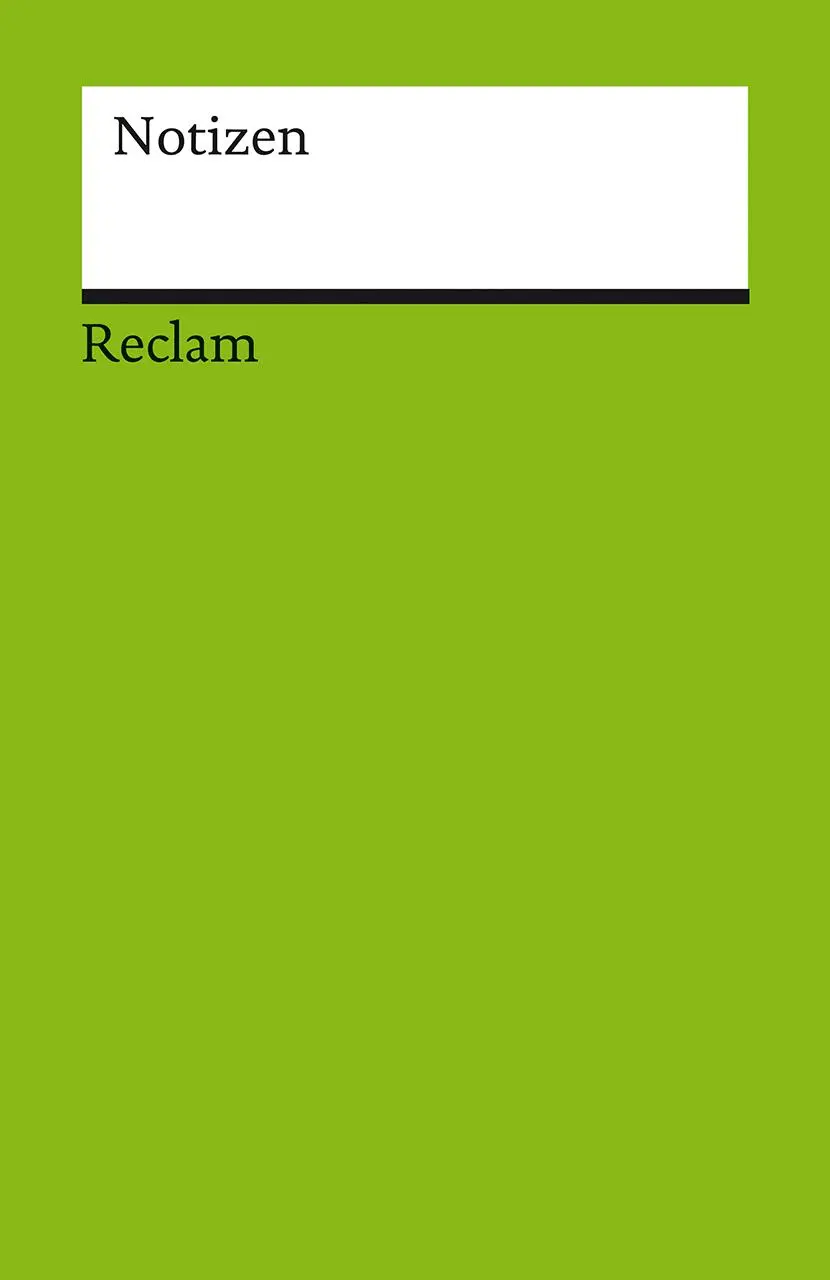 Cover: 9783150950081 | Notizen (grün) | Das kleine Reclam-Notizbuch blanko | Notizbuch | 2023