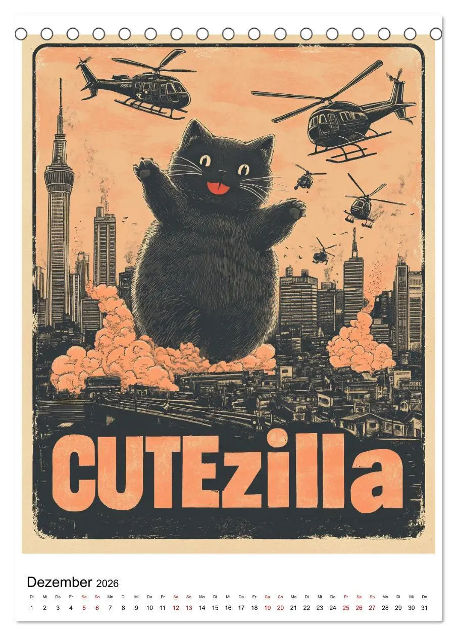 Bild: 9783457260081 | Großes Katzenkino (Tischkalender 2026 DIN A5 hoch), CALVENDO...