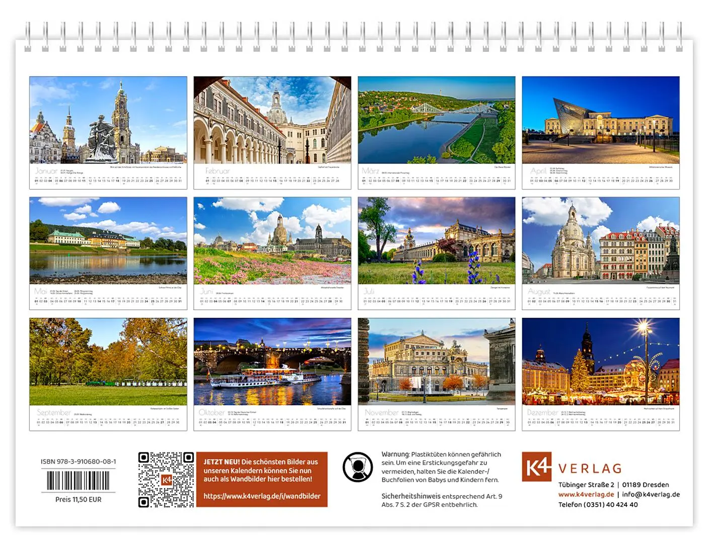 Bild: 9783910680081 | Kalender Dresden Elbflorenz kompakt 2026 | K4 Verlag (u. a.) | Deutsch