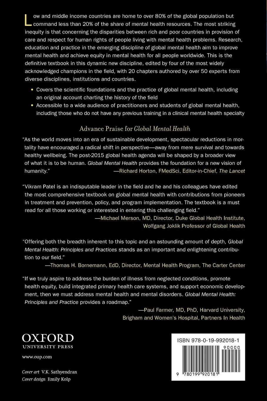 Rückseite: 9780199920181 | Global Mental Health | Principles and Practice | Vikram Patel (u. a.)
