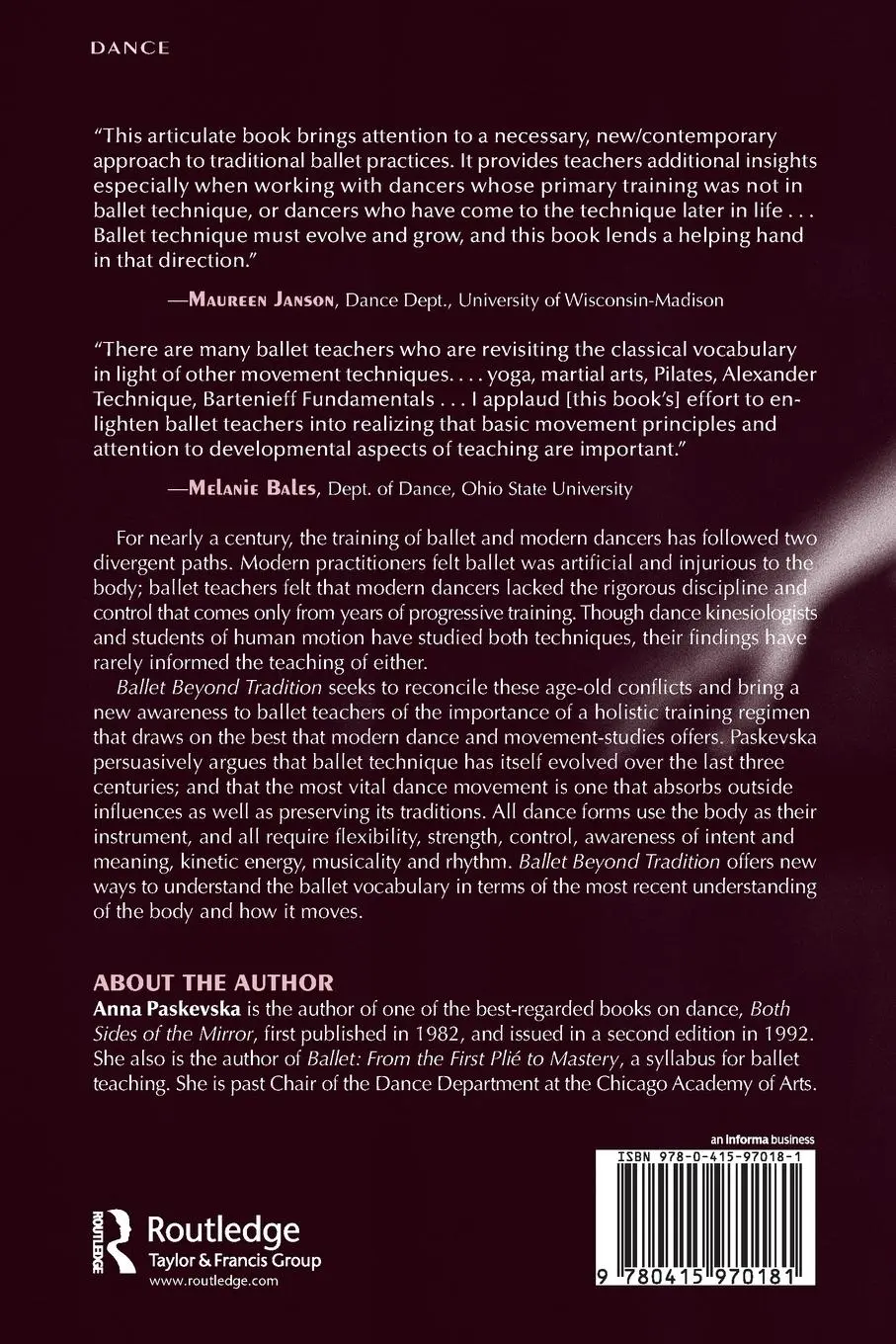 Rückseite: 9780415970181 | Ballet Beyond Tradition | Anna Paskevska | Taschenbuch | Englisch