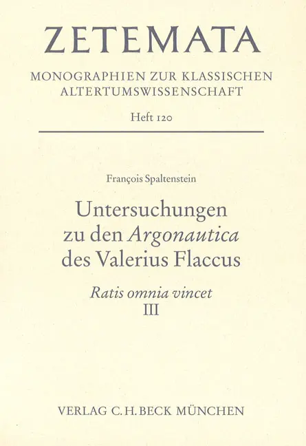 Cover: 9783406520181 | Untersuchungen zu den Argonautica des Valerius Flaccus | Spaltenstein