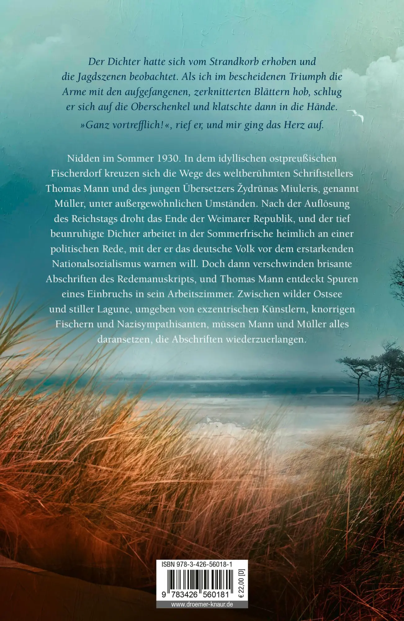 Rückseite: 9783426560181 | Gefährliche Betrachtungen | Der Fall Thomas Mann. Kriminalroman | Buch