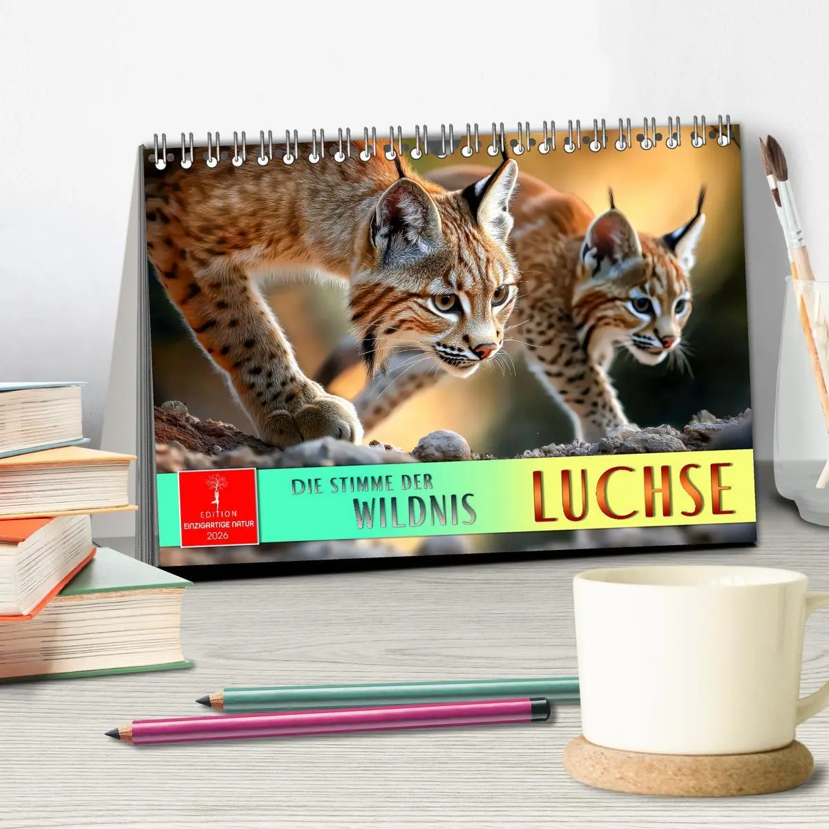 Bild: 9783457250181 | Luchse - die Stimme der Wildnis (Tischkalender 2026 DIN A5 quer),...