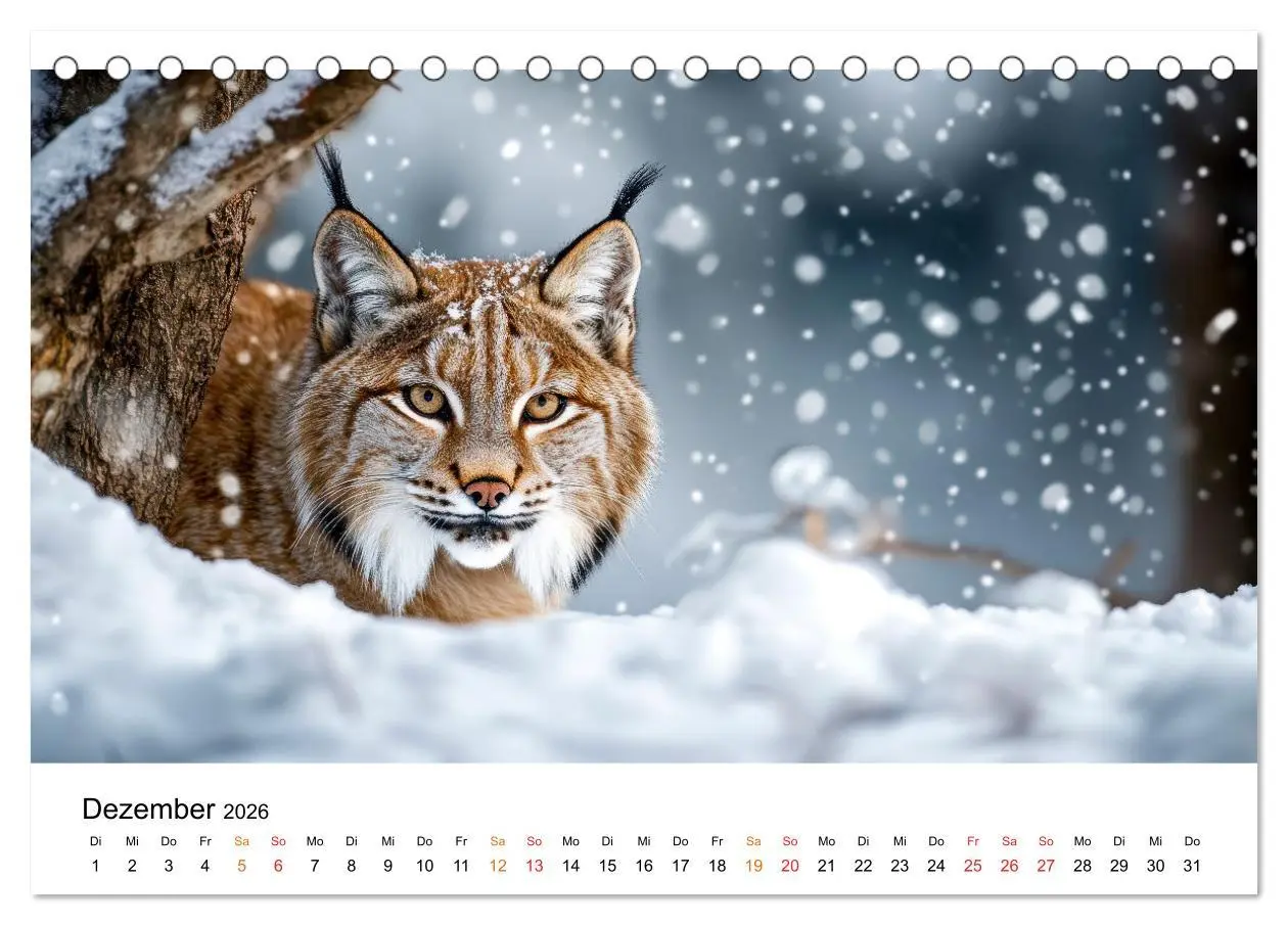 Bild: 9783457250181 | Luchse - die Stimme der Wildnis (Tischkalender 2026 DIN A5 quer),...
