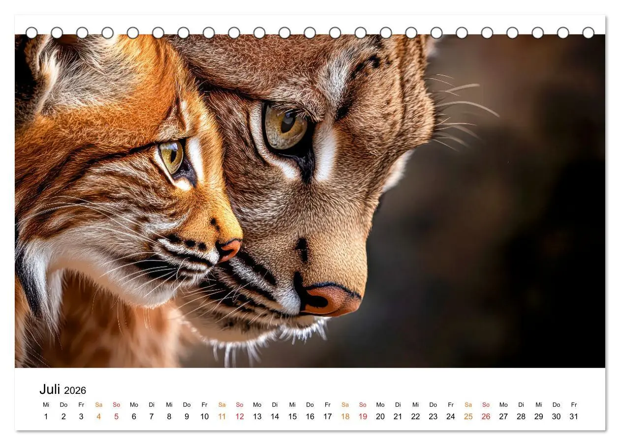 Bild: 9783457250181 | Luchse - die Stimme der Wildnis (Tischkalender 2026 DIN A5 quer),...
