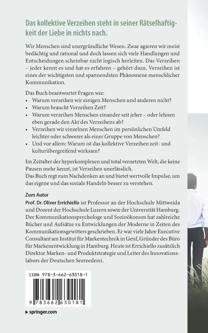 Rückseite: 9783662630181 | Kollektives Verzeihen | Oliver Errichiello | Taschenbuch | xiii | 2021