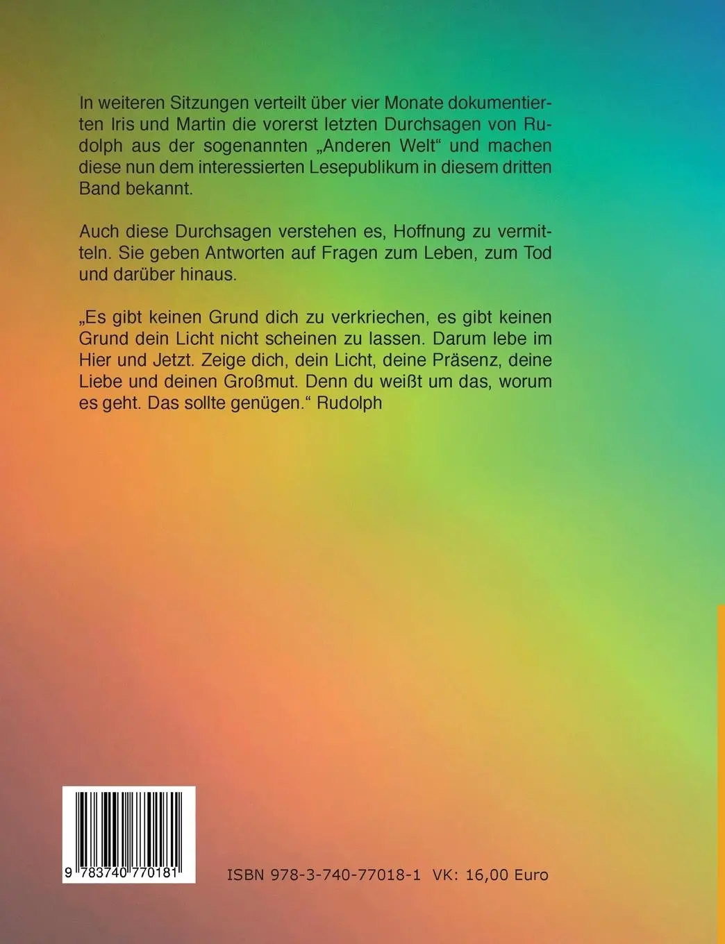 Rückseite: 9783740770181 | Nachrichten aus der Anderen Welt (Band 3) | Iris Magin (u. a.) | Buch