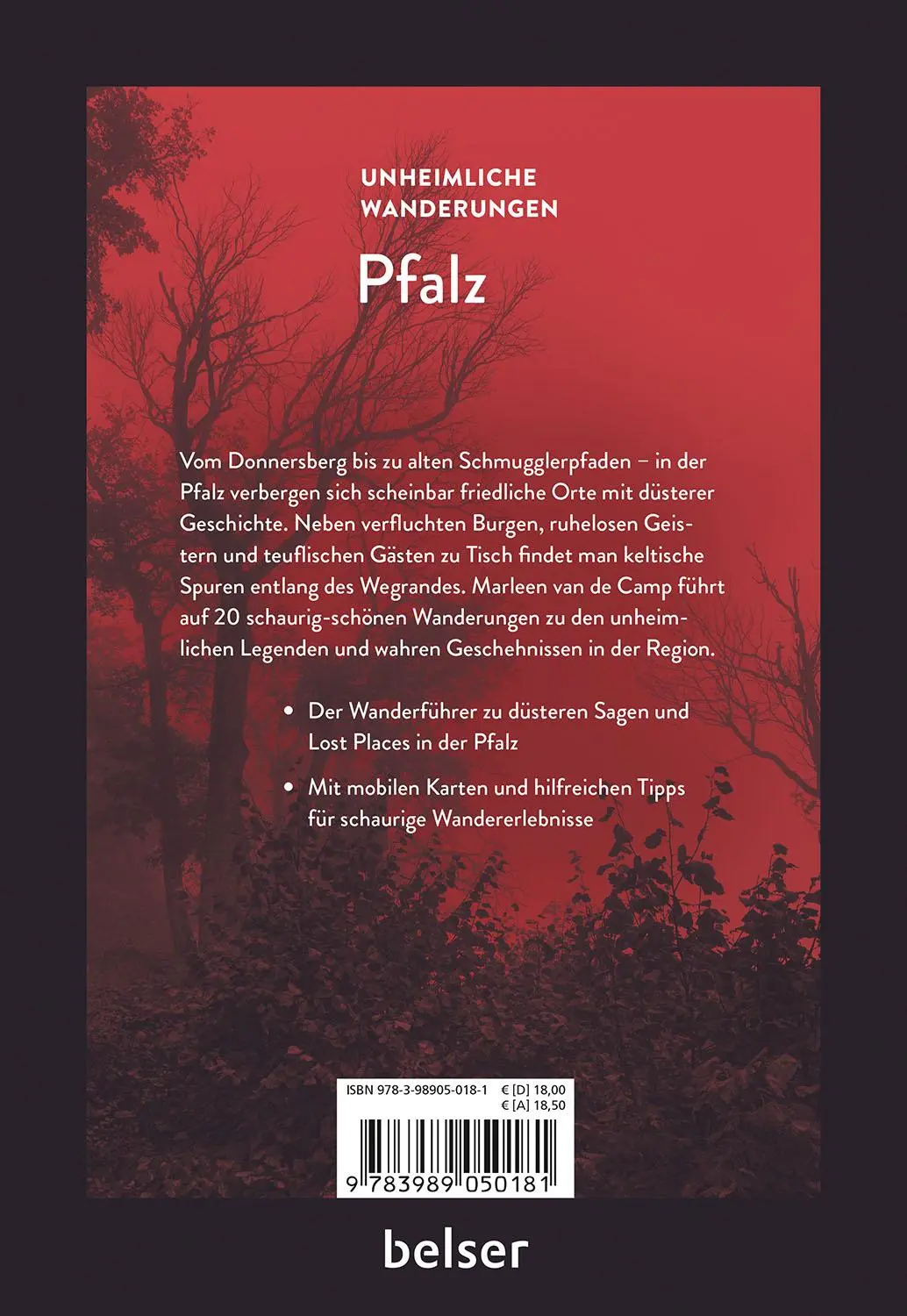 Rückseite: 9783989050181 | Unheimliche Wanderungen Pfalz | Marleen van de Camp | Taschenbuch