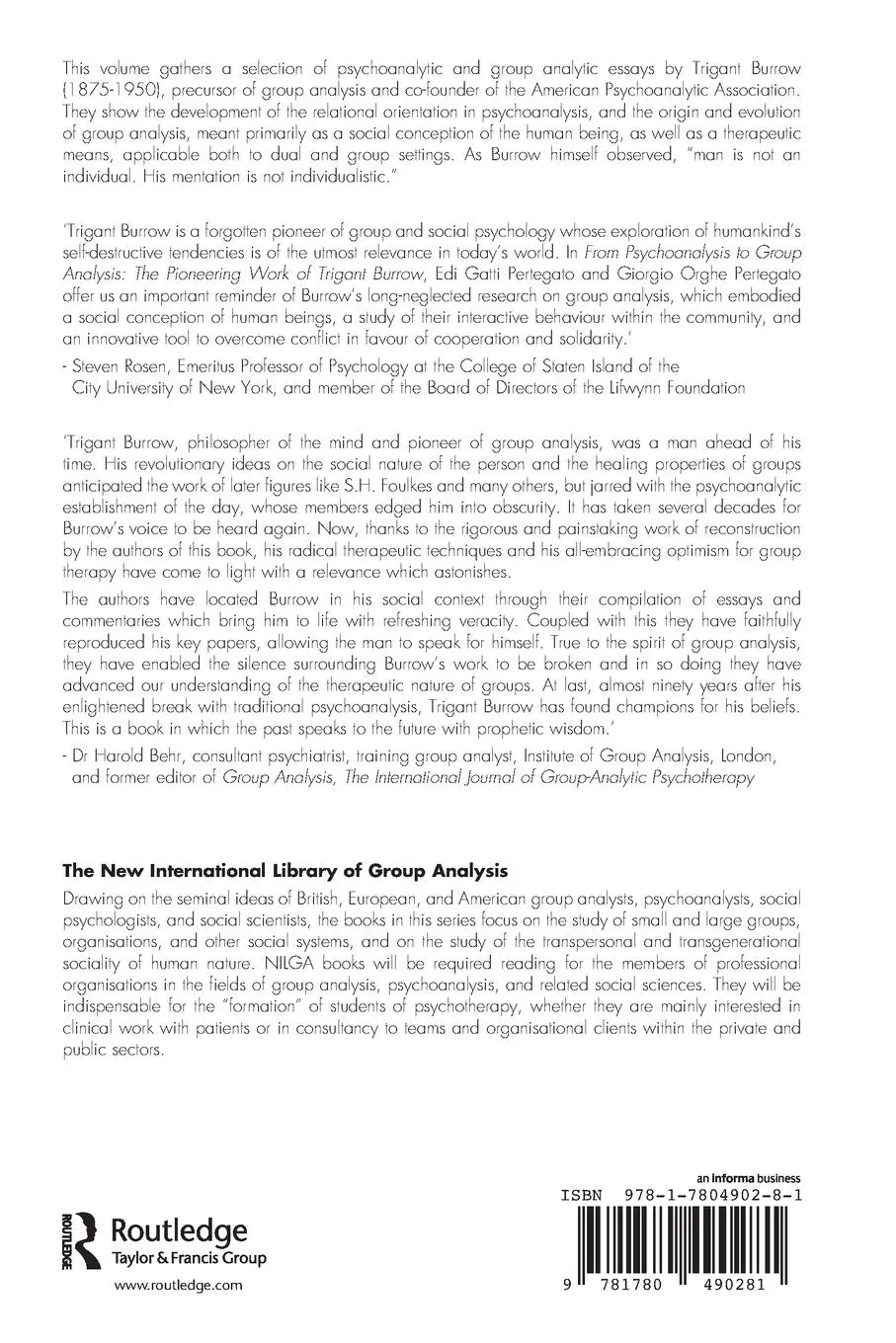 Rückseite: 9781780490281 | From Psychoanalysis to the Group | Edi Gatti Pertegato (u. a.) | Buch