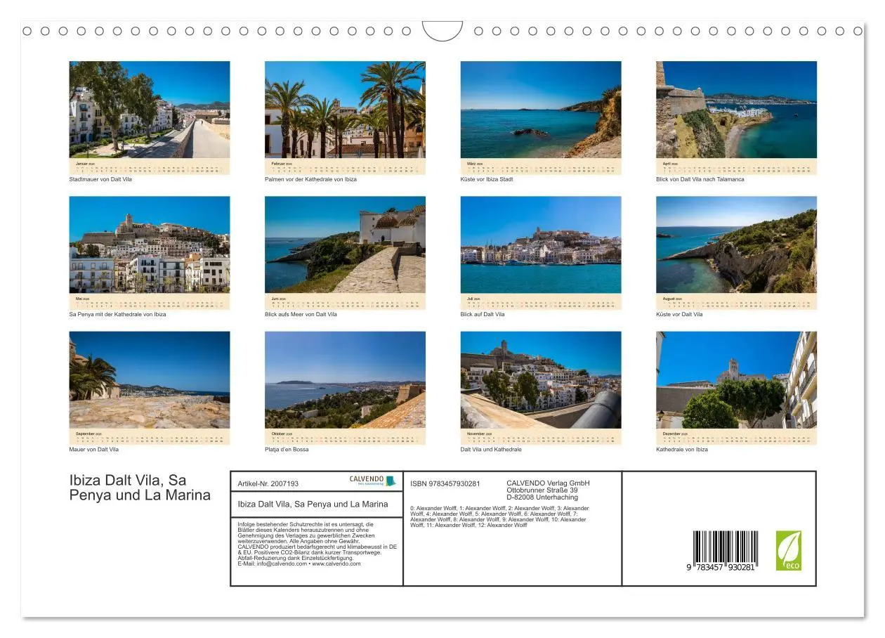 Bild: 9783457930281 | Ibiza Dalt Vila, Sa Penya und La Marina (Wandkalender 2026 DIN A3...