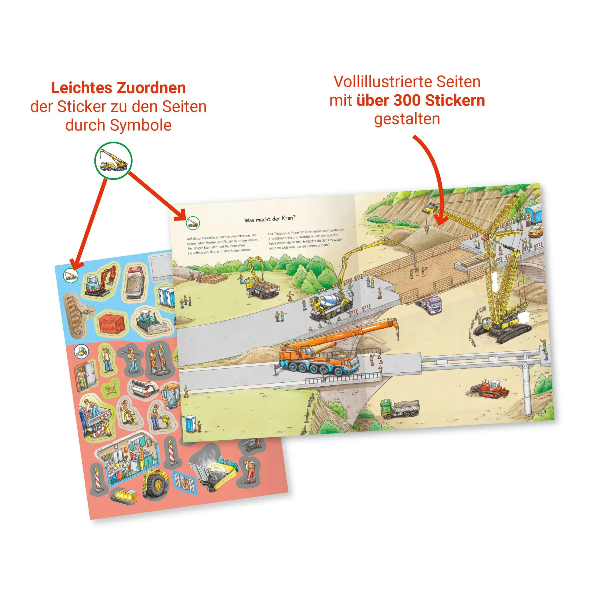 Bild: 9783473600281 | Wieso? Weshalb? Warum? Stickerheft: Fahrzeuge auf der Baustelle | Buch