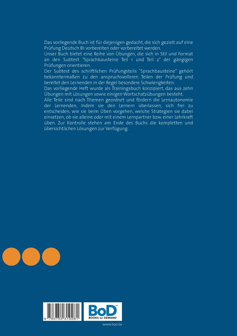 Rückseite: 9783754310281 | Sprachbausteine Deutsch B1 | Rosa von Trautheim (u. a.) | Taschenbuch