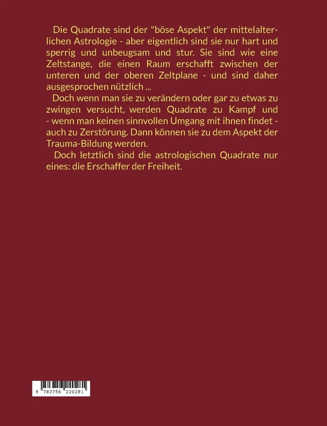 Rückseite: 9783756220281 | Astrologische Quadrate für Fortgeschrittene | Harry Eilenstein | Buch