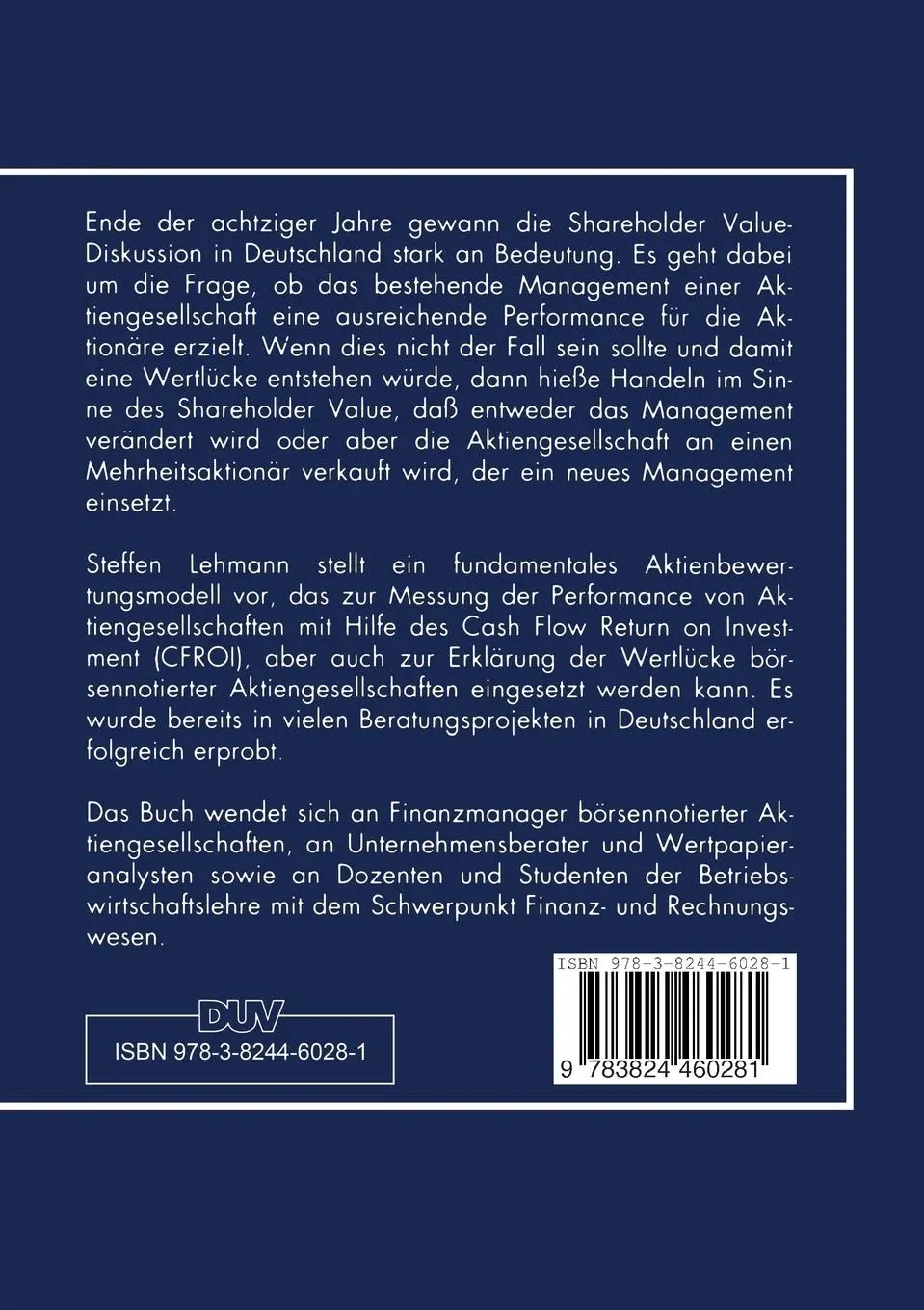 Rückseite: 9783824460281 | Neue Wege in der Bewertung börsennotierter Aktiengesellschaften | Buch