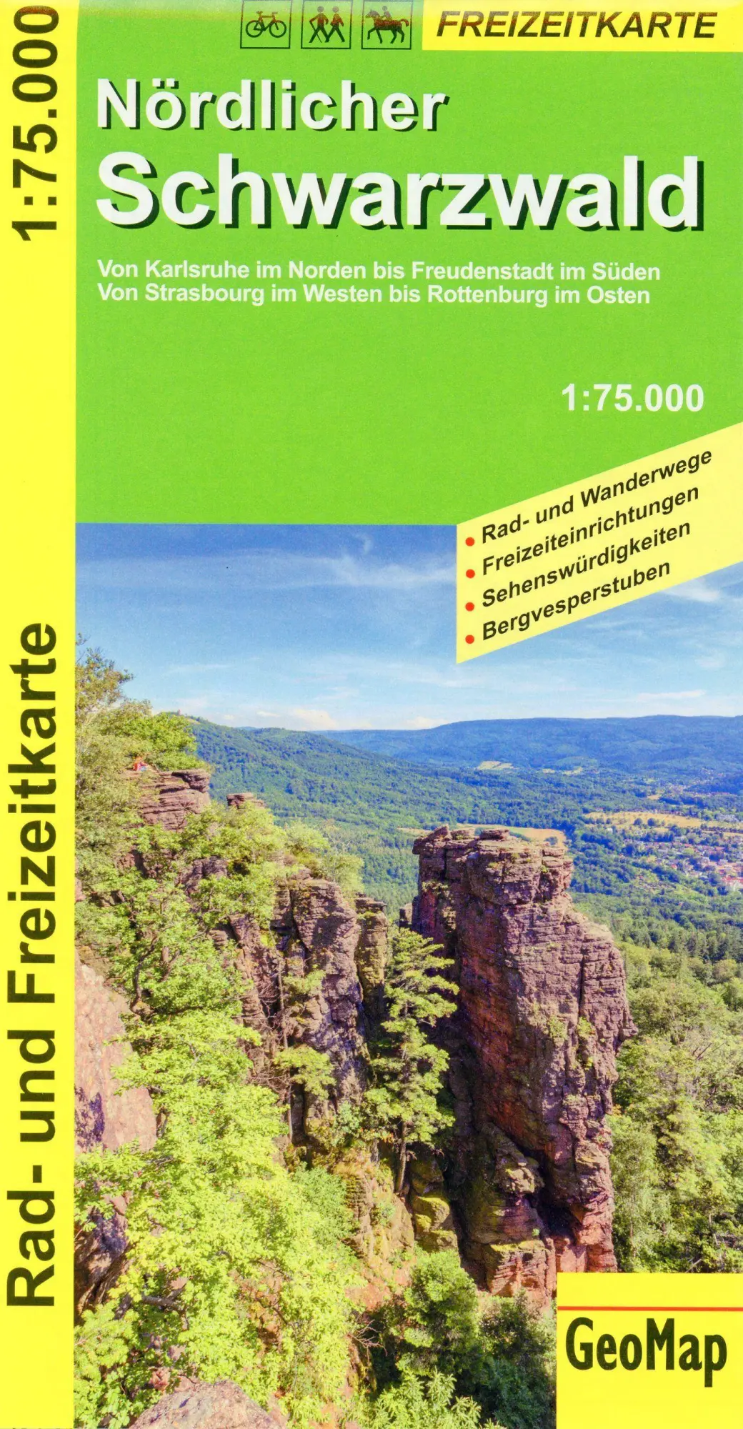 Cover: 9783959650281 | Nördlicher Schwarzwald 1:75 000 Wanderkarte | GeoMap | (Land-)Karte