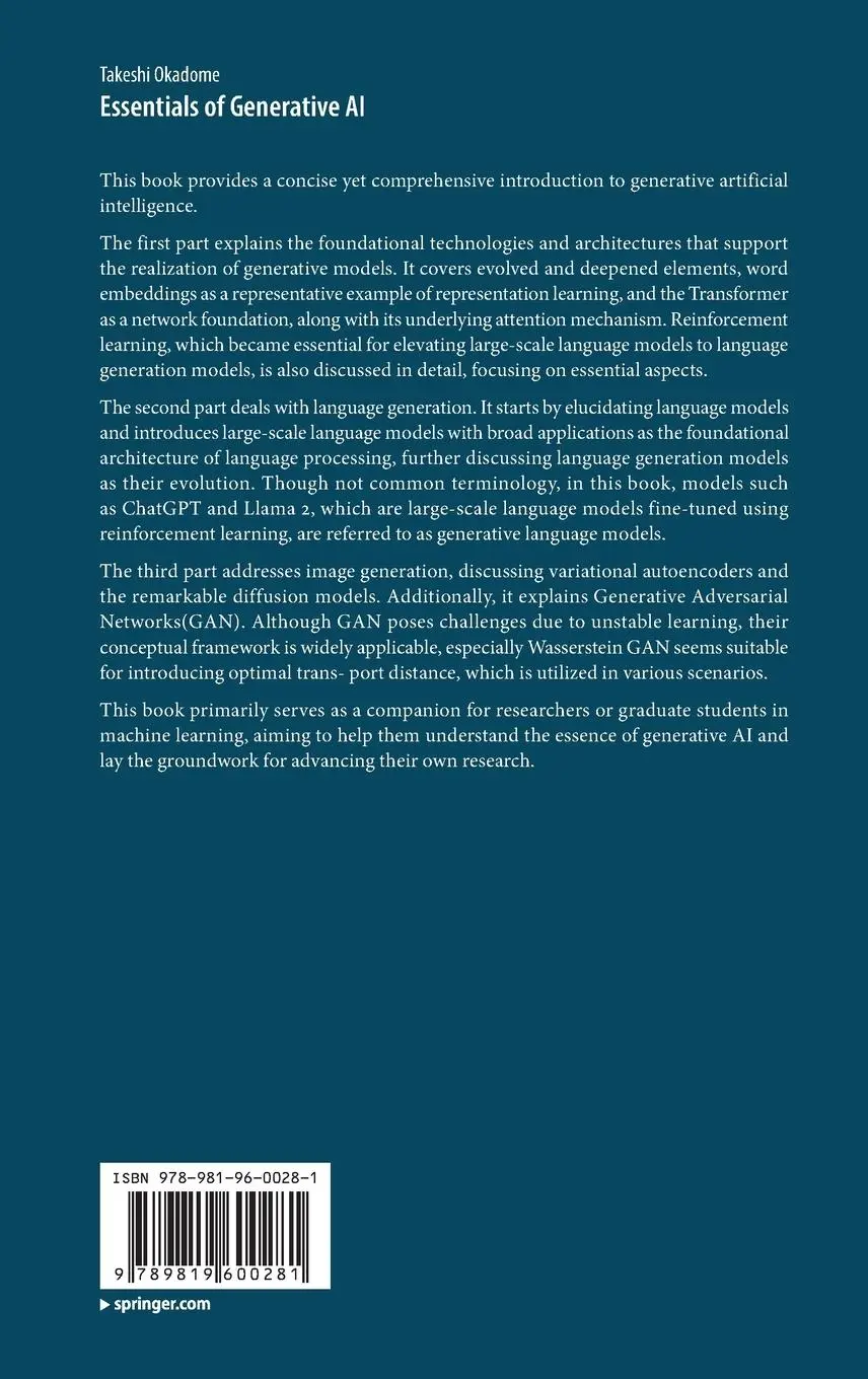 Rückseite: 9789819600281 | Essentials of Generative AI | Takeshi Okadome | Buch | xii | Englisch