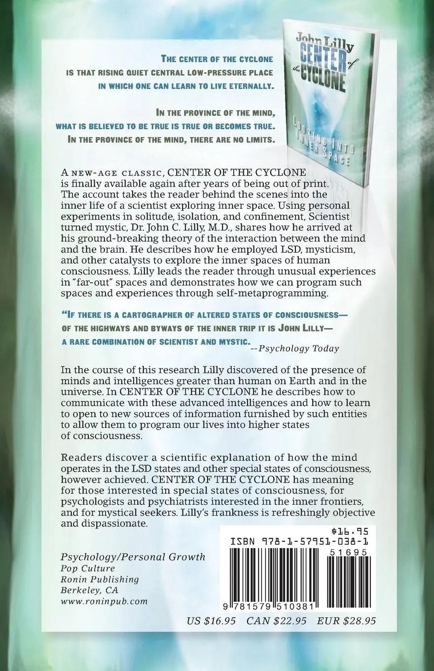 Rückseite: 9781579510381 | Center of the Cyclone | Looking Into Inner Space | John C Lilly | Buch