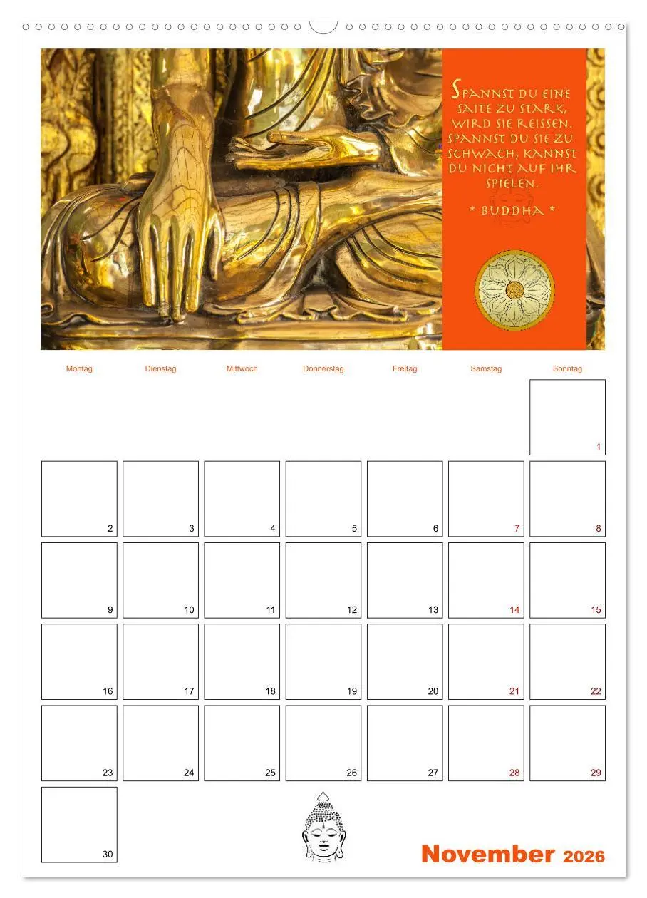 Bild: 9783516320381 | Buddhas Zitate und Weisheiten (hochwertiger Premium Wandkalender...