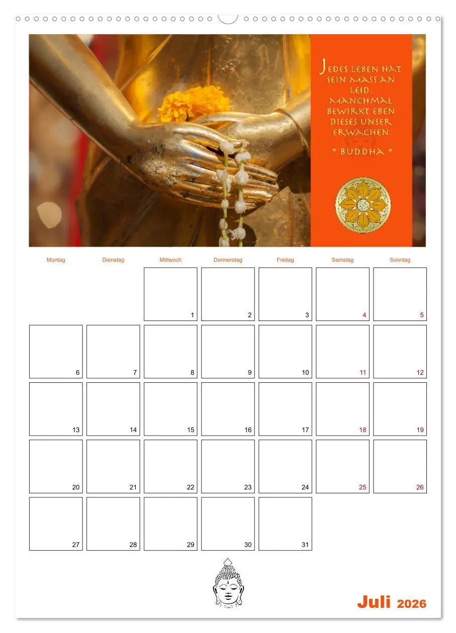 Bild: 9783516320381 | Buddhas Zitate und Weisheiten (hochwertiger Premium Wandkalender...