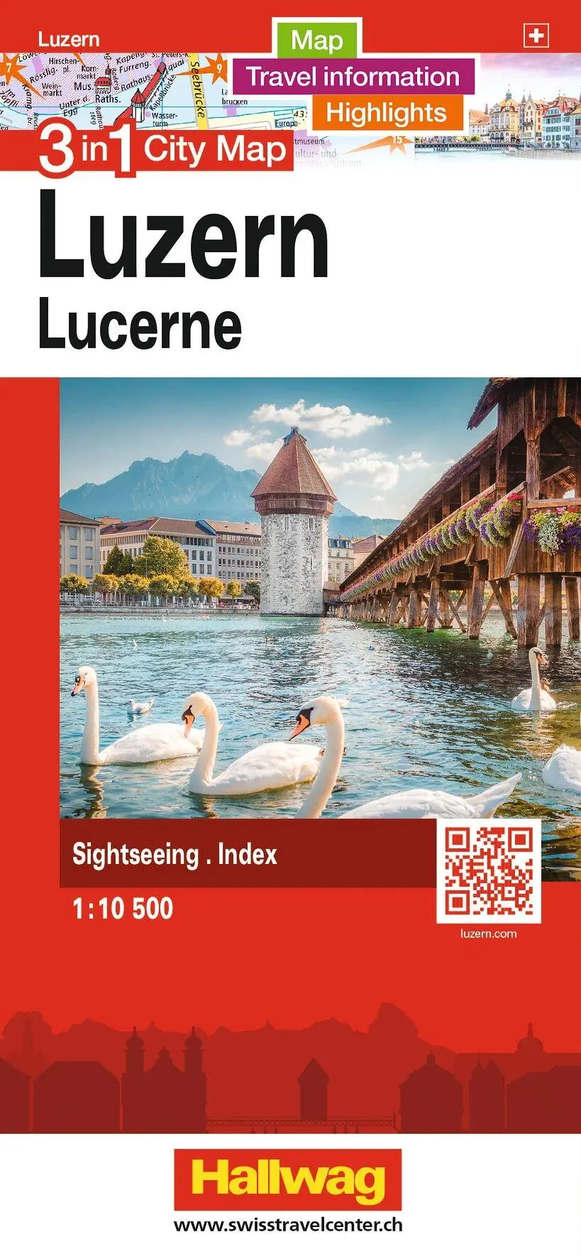 Cover: 9783828330481 | Hallwag Stadtplan Luzern | (Land-)Karte | City Map 3 in 1 | Deutsch