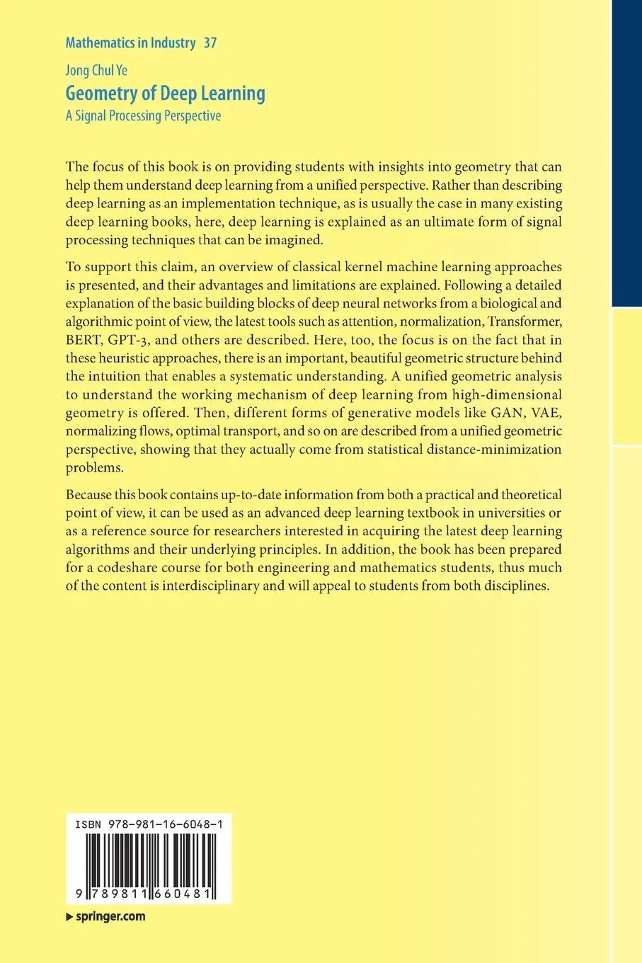 Rückseite: 9789811660481 | Geometry of Deep Learning | A Signal Processing Perspective | Ye | xvi
