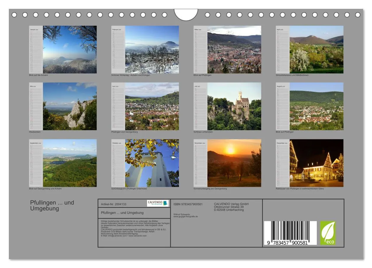 Bild: 9783457900581 | Pfullingen ... und Umgebung (Wandkalender 2026 DIN A4 quer),...