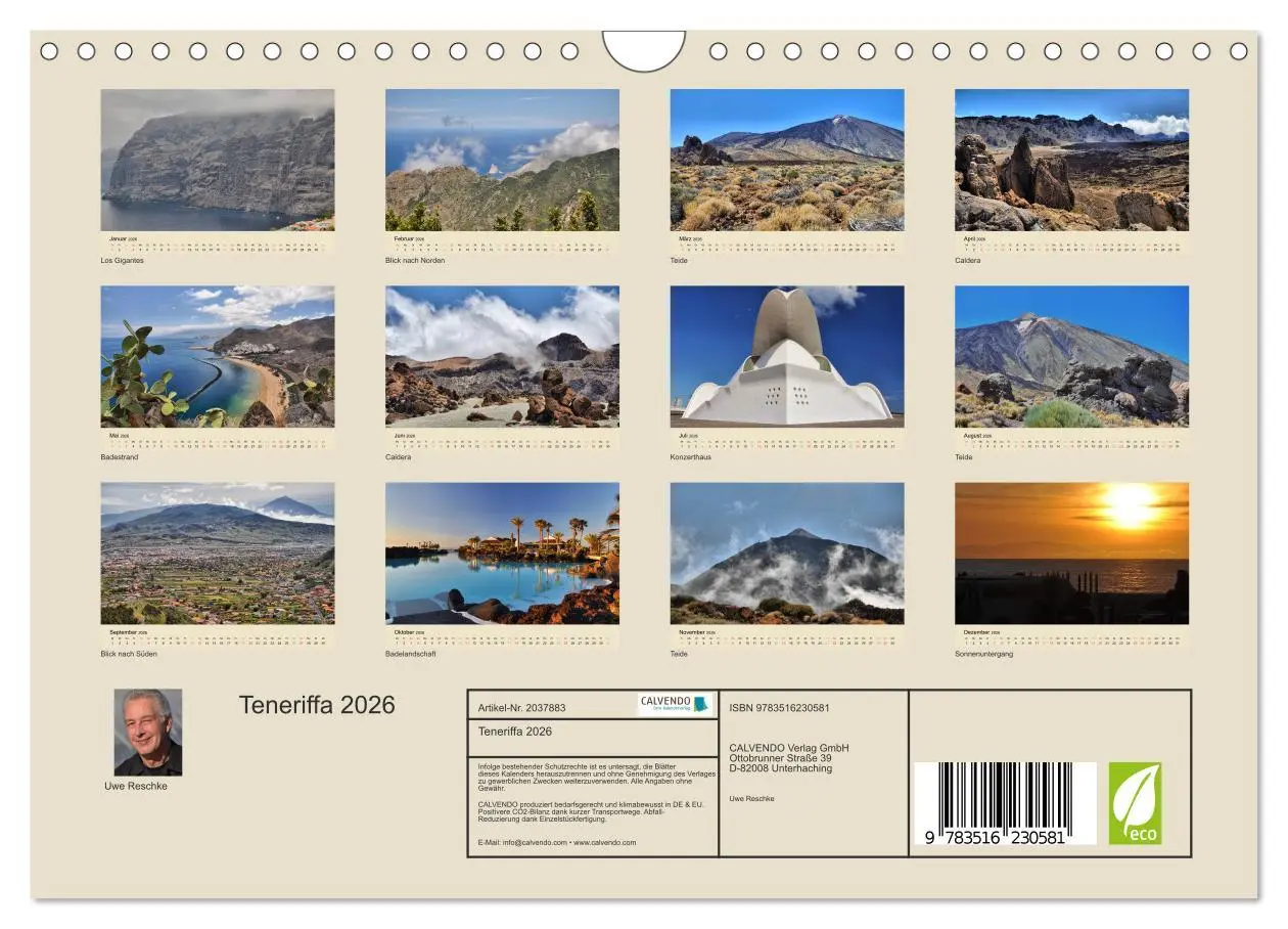 Bild: 9783516230581 | Teneriffa 2026 (Wandkalender 2026 DIN A4 quer), CALVENDO...