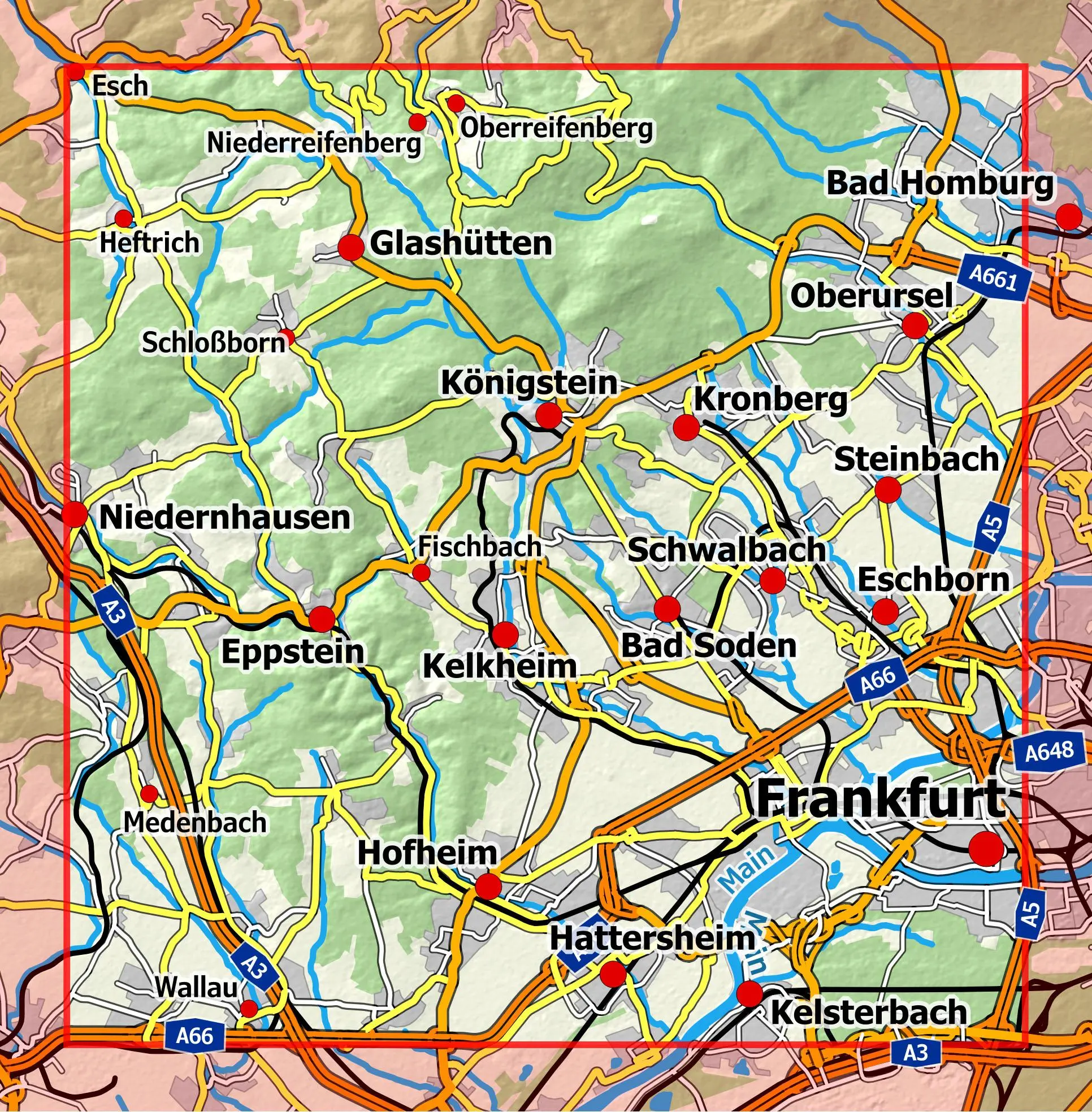 Bild: 9783960990581 | Vordertaunus 1 : 25 000, Blatt 46-556 | NaturNavi | (Land-)Karte