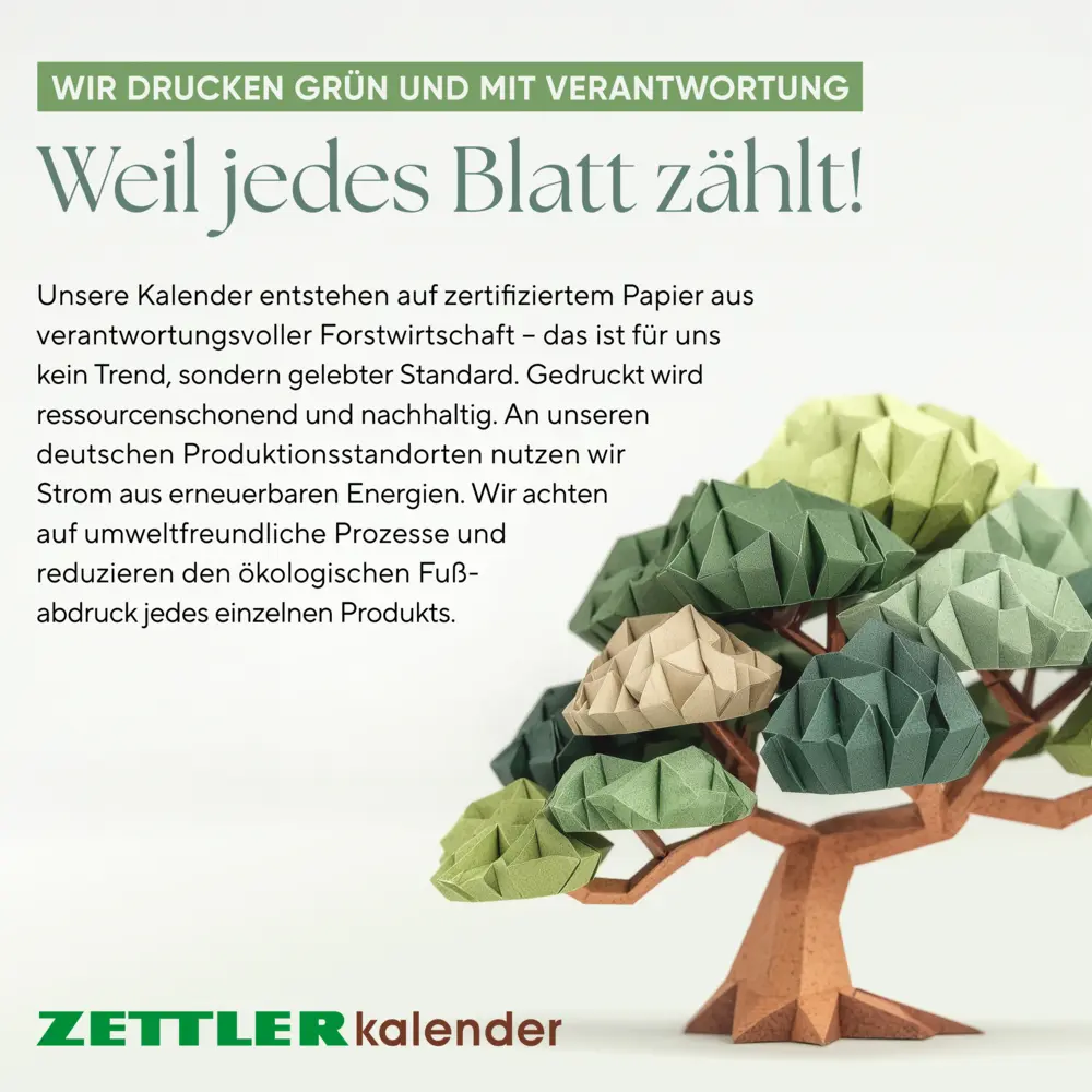 Bild: 4069095000681 | Zettler Kalenderersatzeinlage TP 1M/2S Leporello 2026 -...
