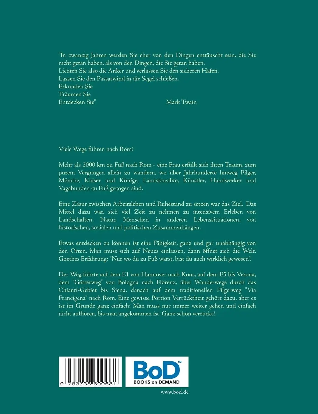 Rückseite: 9783738600681 | Nach Rom, wohin denn sonst! | Hiltrud Koch | Taschenbuch | 292 S.