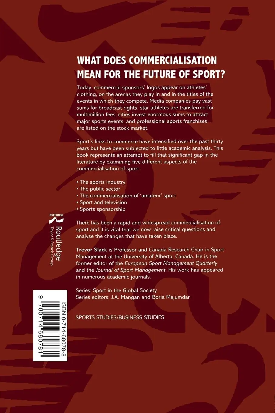 Rückseite: 9780714680781 | The Commercialisation of Sport | Trevor Slack | Taschenbuch | Englisch