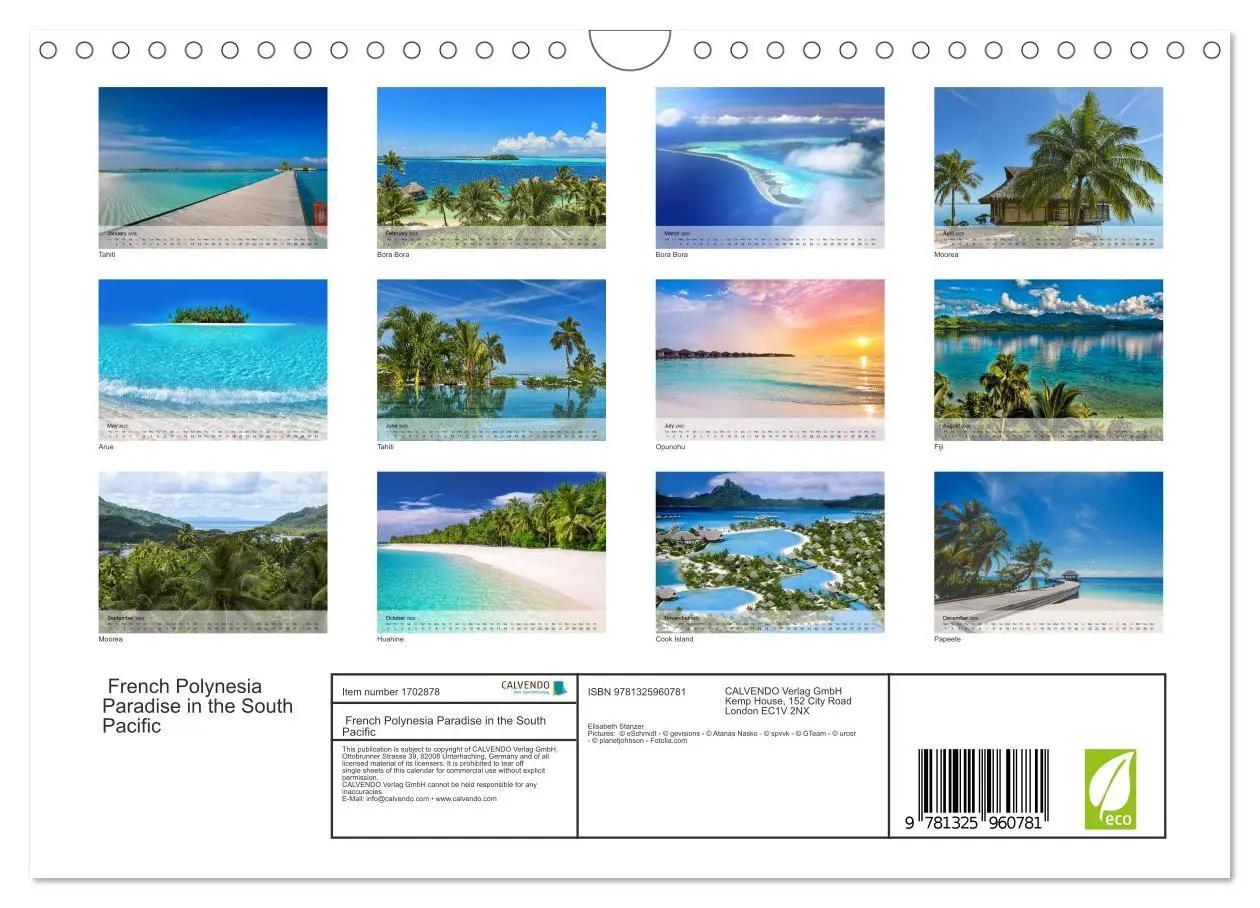 Bild: 9781325960781 | French Polynesia Paradise in the South Pacific (Wall Calendar 2025...