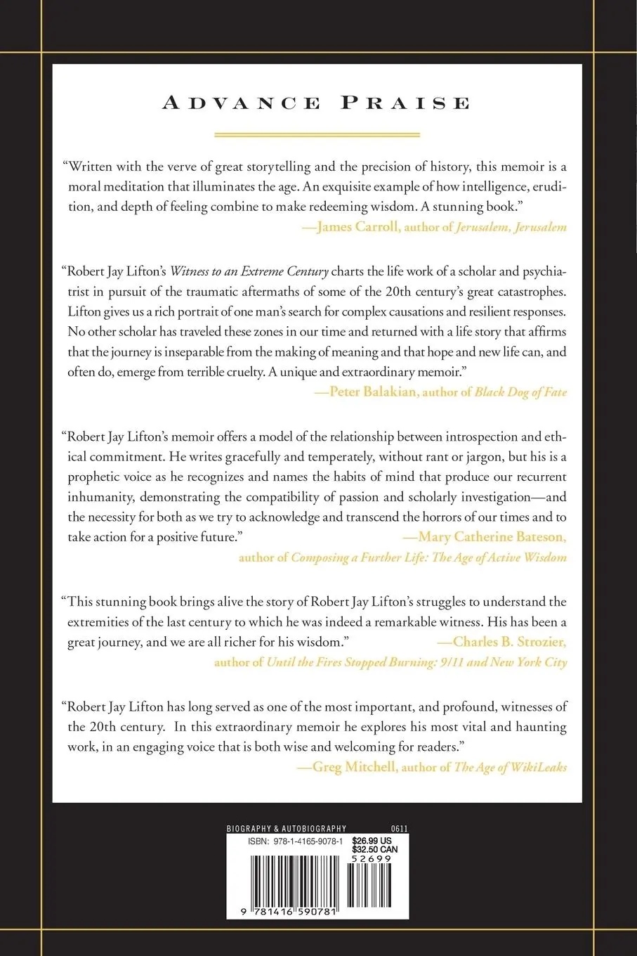 Rückseite: 9781416590781 | Witness to an Extreme Century | Robert Jay Lifton | Taschenbuch | 2014