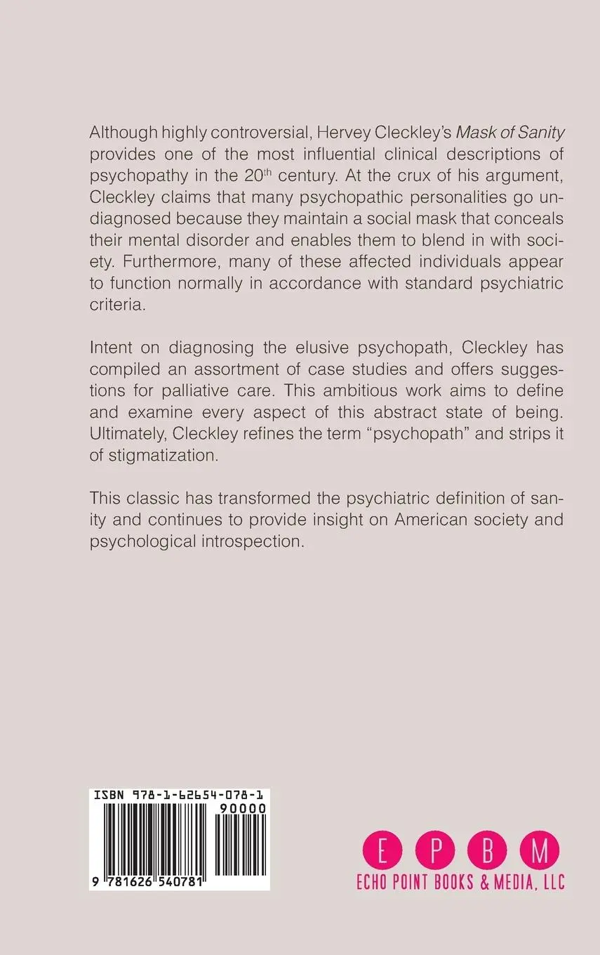 Rückseite: 9781626540781 | The Mask of Sanity | Hervey Cleckley | Buch | Englisch | 2015