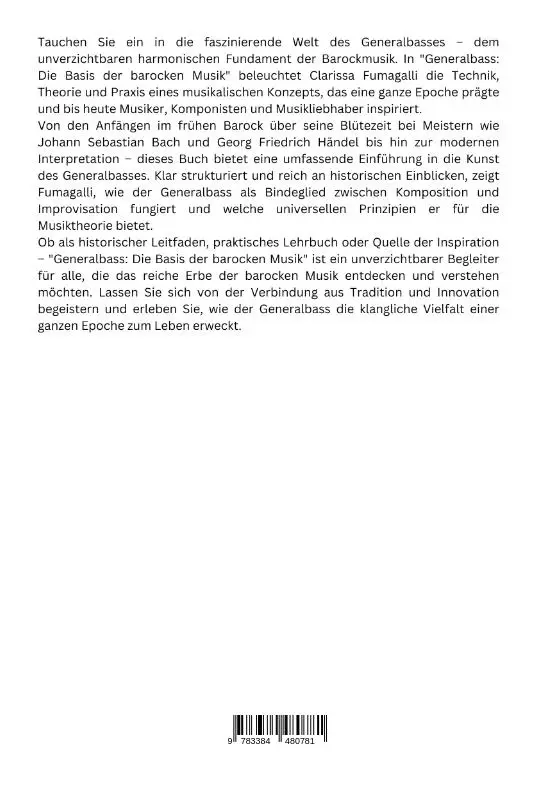 Rückseite: 9783384480781 | Generalbass: Die Basis der barocken Musik | Clarissa Fmuagalli | Buch
