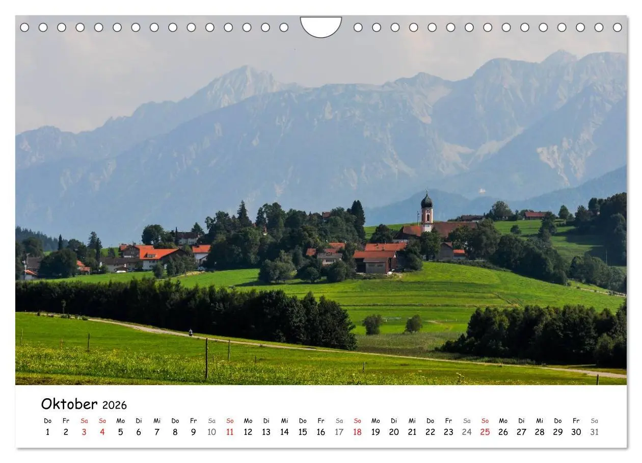 Bild: 9783516140781 | Unterwegs im Allgäu (Wandkalender 2026 DIN A4 quer), CALVENDO...