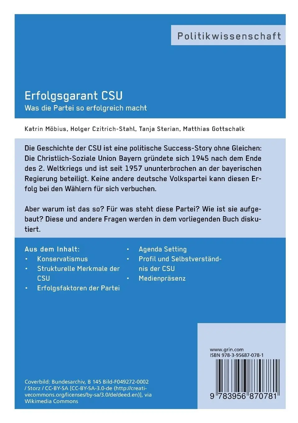 Rückseite: 9783956870781 | Erfolgsgarant CSU | Was die Partei so erfolgreich macht | Taschenbuch