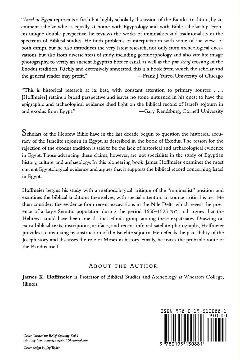 Rückseite: 9780195130881 | Israel in Egypt | James K. Hoffmeier | Taschenbuch | Englisch | 1999