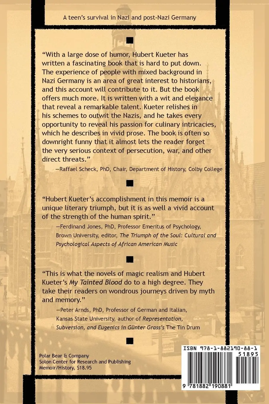 Rückseite: 9781882190881 | My Tainted Blood | Hubert C Kueter | Taschenbuch | Englisch | 2018