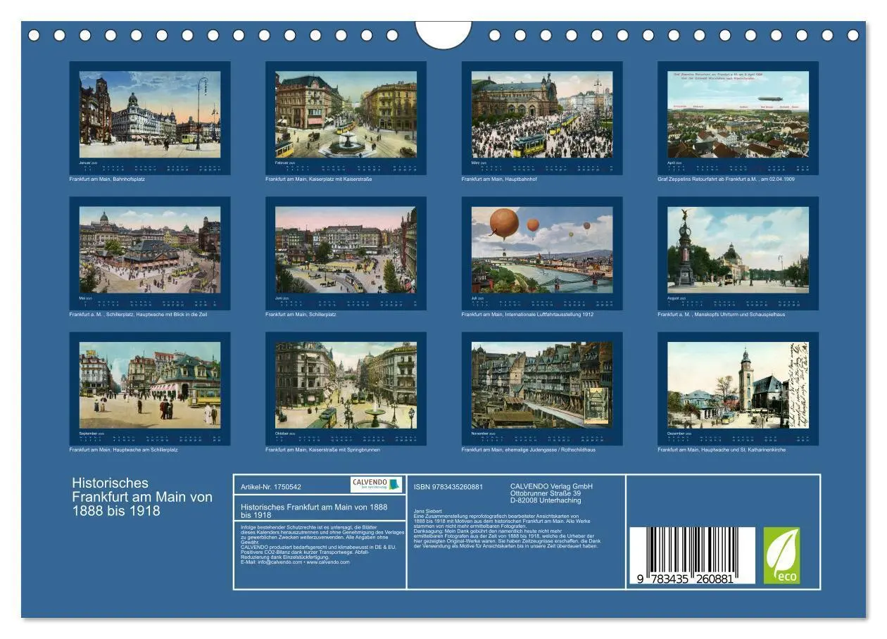 Bild: 9783435260881 | Historisches Frankfurt am Main von 1888 bis 1918 (Wandkalender 2025...